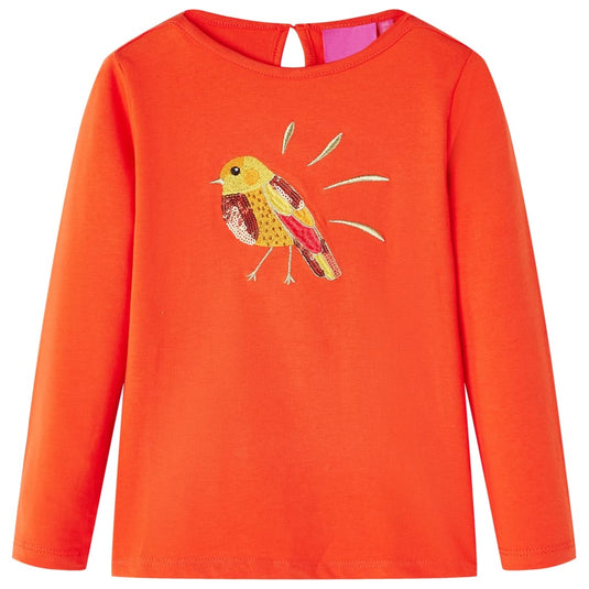 Vidaxl kindershirt met lange mouwen 104 donkeroranje
