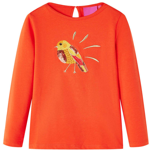 Vidaxl kindershirt met lange mouwen 116 donkeroranje