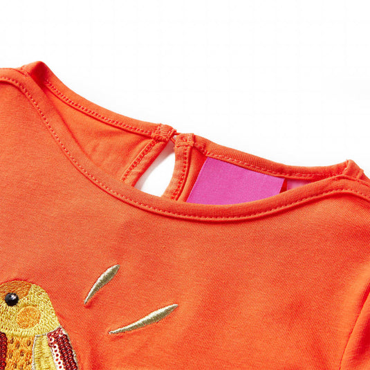 Vidaxl kindershirt met lange mouwen 140 donkeroranje
