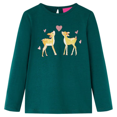 Vidaxl kindershirt met lange mouwen 92 donkergroen