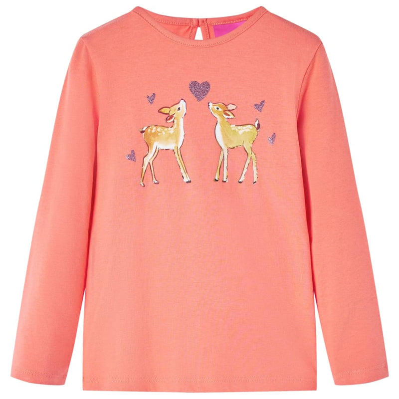 Load image into Gallery viewer, Vidaxl kindershirt met lange mouwen 128 koraalkleurig
