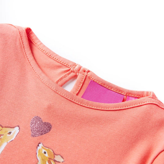 Vidaxl kindershirt met lange mouwen 128 koraalkleurig