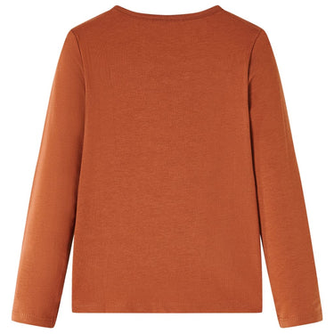 Vidaxl kindershirt met lange mouwen 104 cognackleurig