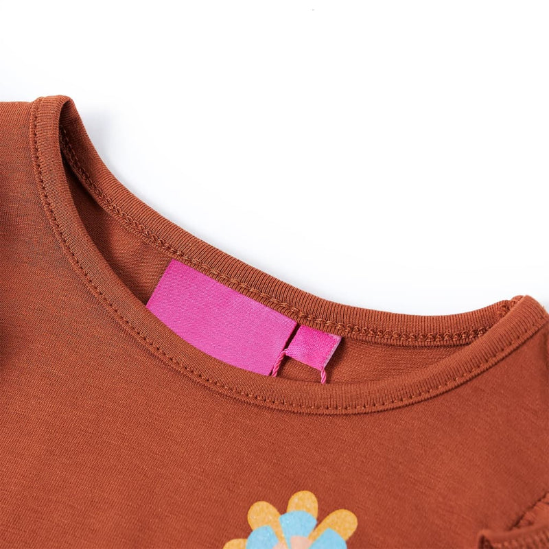 Load image into Gallery viewer, Vidaxl kindershirt met lange mouwen 104 cognackleurig
