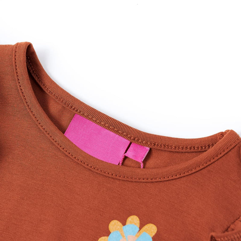 Load image into Gallery viewer, Vidaxl kindershirt met lange mouwen 128 cognackleurig
