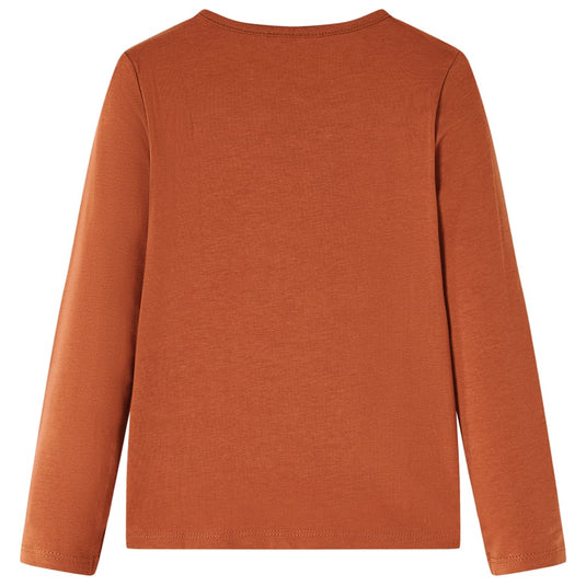 Vidaxl kindershirt met lange mouwen 140 cognackleurig