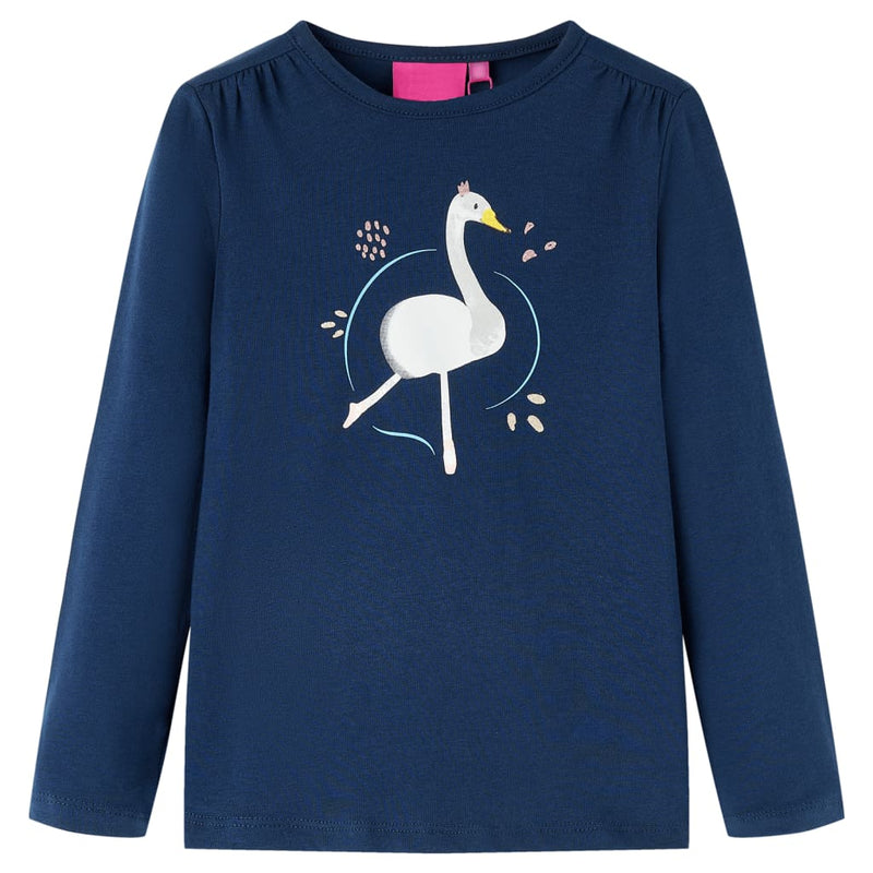 Afbeelding laden in galerijviewer, Vidaxl kindershirt met lange mouwen 128 marineblauw
