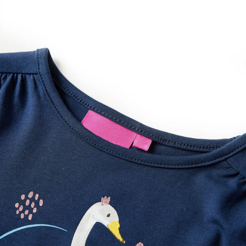 Afbeelding laden in galerijviewer, Vidaxl kindershirt met lange mouwen 128 marineblauw
