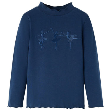 Vidaxl kindershirt lange mouwen 116 marineblauw