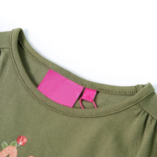 Vidaxl kindershirt met lange mouwen 116 kakikleurig