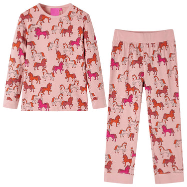 Vidaxl kinderpyjama met lange mouwen 104 lichtroze