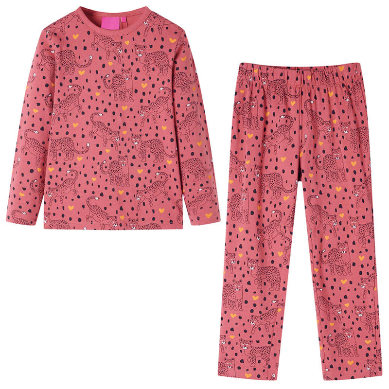 Load image into Gallery viewer, Vidaxl kinderpyjama met lange mouwen 128 oudroze

