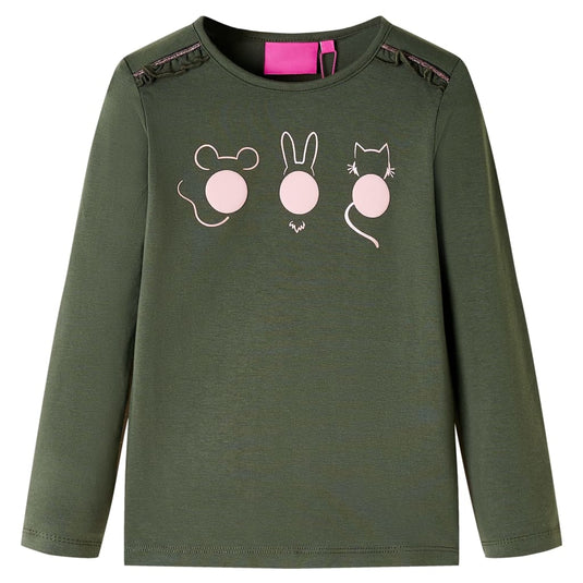 Vidaxl kindershirt met lange mouwen 104 kakikleurig