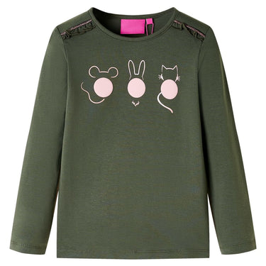 Vidaxl kindershirt met lange mouwen 128 kakikleurig