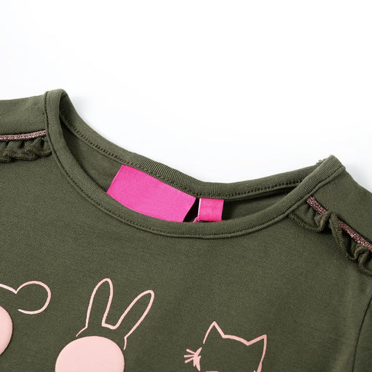 Vidaxl kindershirt met lange mouwen 140 kakikleurig