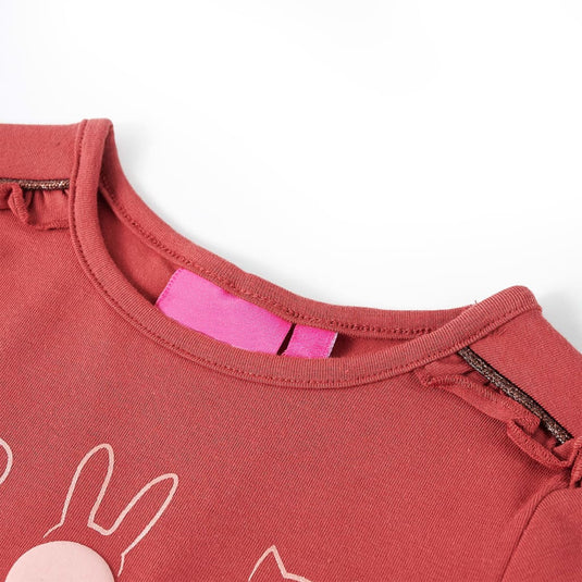 VidaXL Kindershirt met lange mouwen 92 rozebruin