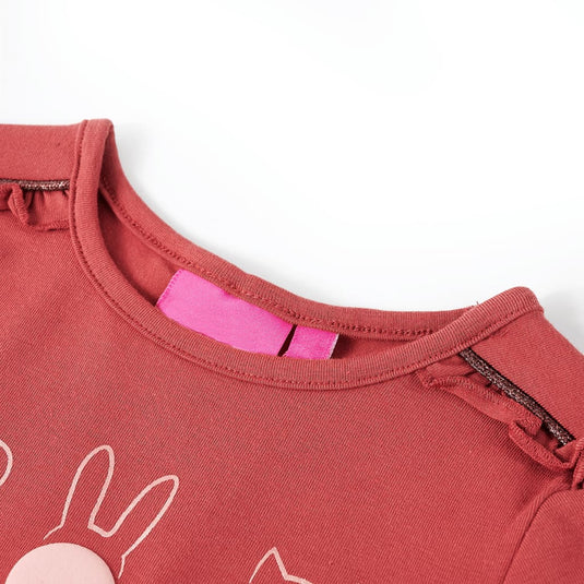 Vidaxl kindershirt met lange mouwen 116 rozebruin