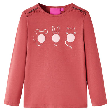 Vidaxl kindershirt met lange mouwen 128 rozebruin
