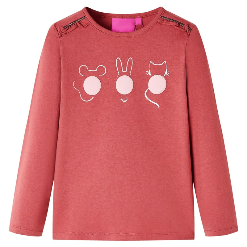 Load image into Gallery viewer, Vidaxl kindershirt met lange mouwen 140 rozebruin
