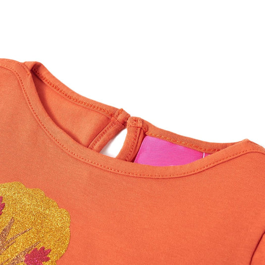 VidaXL Kindershirt met lange mouwen 128 oranjebruin