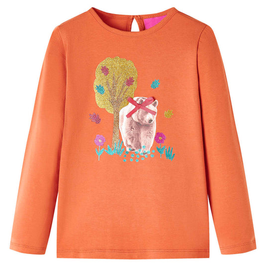 Vidaxl kindershirt met lange mouwen 140 oranjebruin