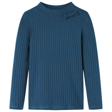 Vidaxl kindershirt met lange mouwen geribd 104 marineblauw