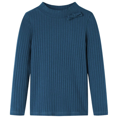 Vidaxl kindershirt met lange mouwen geribd 116 marineblauw