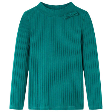Vidaxl kindershirt met lange mouwen geribd 116 donkergroen