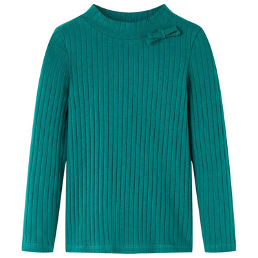Vidaxl kindershirt met lange mouwen geribd 128 donkergroen