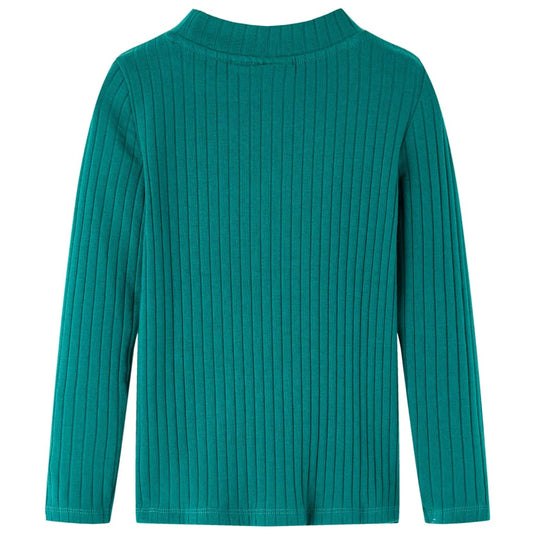 Vidaxl kindershirt met lange mouwen geribd 128 donkergroen