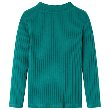 Vidaxl kindershirt met lange mouwen geribd 128 donkergroen