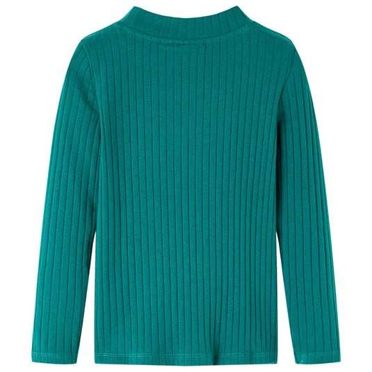 Vidaxl kindershirt met lange mouwen geribd 140 donkergroen