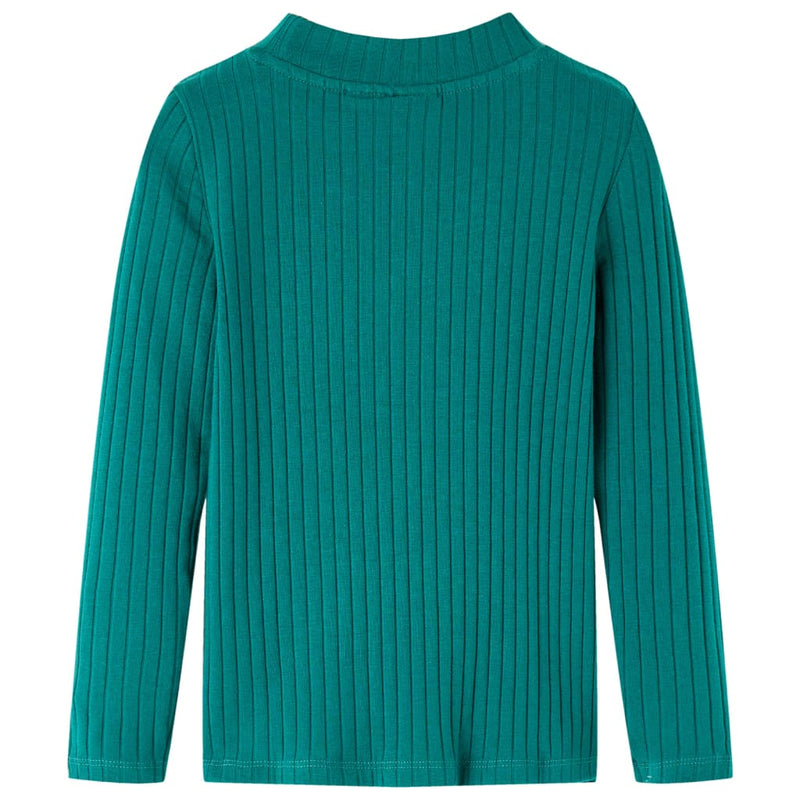Load image into Gallery viewer, Vidaxl kindershirt met lange mouwen geribd 140 donkergroen
