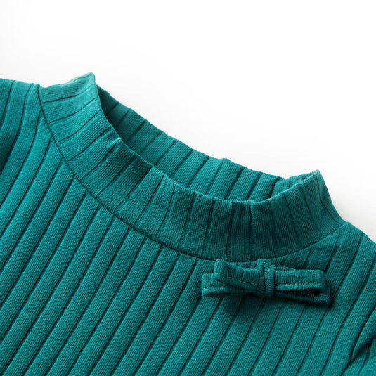 Vidaxl kindershirt met lange mouwen geribd 140 donkergroen