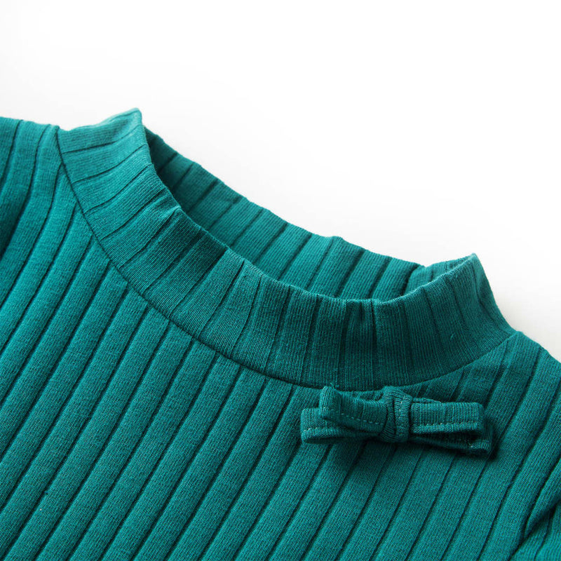 Load image into Gallery viewer, Vidaxl kindershirt met lange mouwen geribd 140 donkergroen

