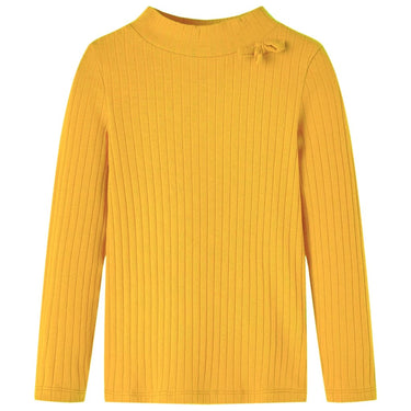 Vidaxl kindershirt met lange mouwen geribd 92 donker okerkleurig