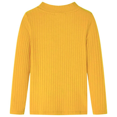 Vidaxl kindershirt met lange mouwen geribd 92 donker okerkleurig