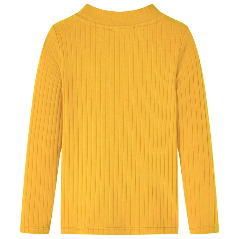Load image into Gallery viewer, VidaXL Kindershirt met lange mouwen geribd 140 donker okerkleurig
