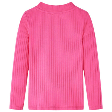 Vidaxl kindershirt met lange mouwen geribd 128 felroze