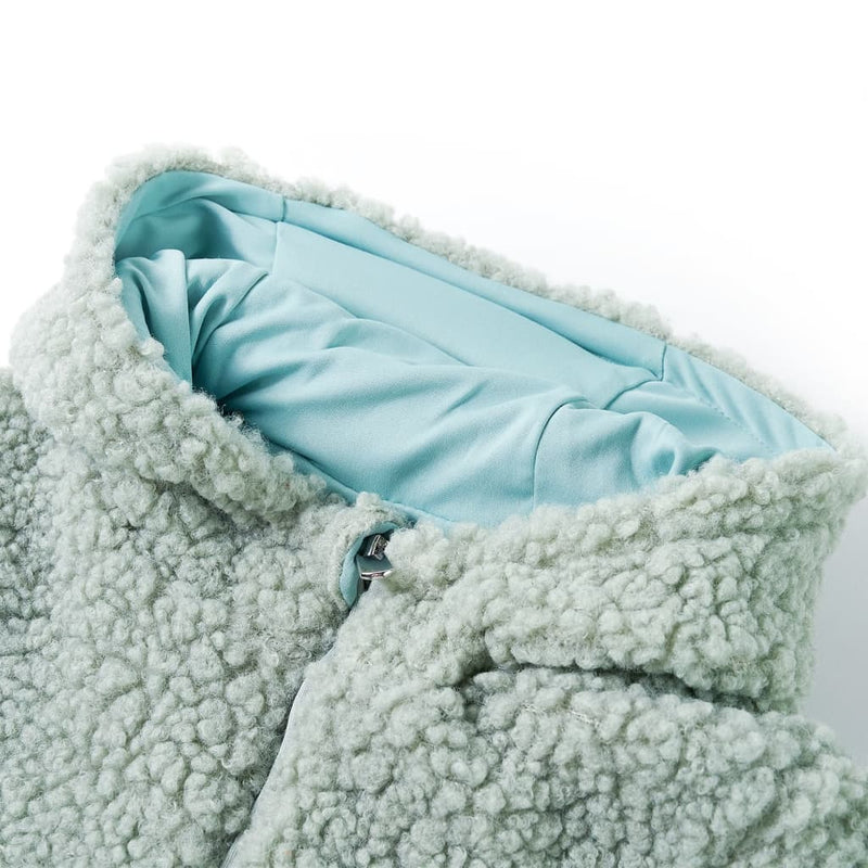 Load image into Gallery viewer, Vidaxl kinderjas met capuchon teddy 104 kunstvacht mintgroen
