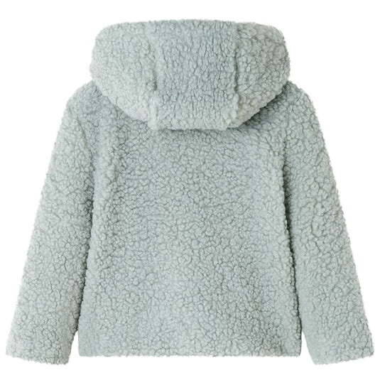 Vidaxl kinderjas met capuchon teddy 128 kunstvacht mintgroen