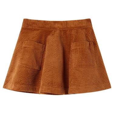 Vidaxl kinderrok met zakken ribfluweel 92 cognackleurig