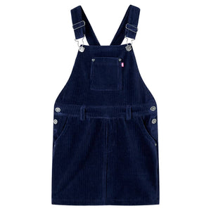 VidaXL Kindertuinjurk 140 ribfluweel marineblauw