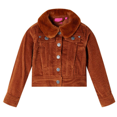 Vidaxl kinderjas 140 ribfluweel cognackleurig