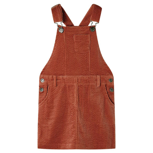 VidaXL Kindertuinjurk 140 ribfluweel cognackleurig