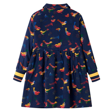 Vidaxl kinderjurk met lange mouwen 104 marineblauw