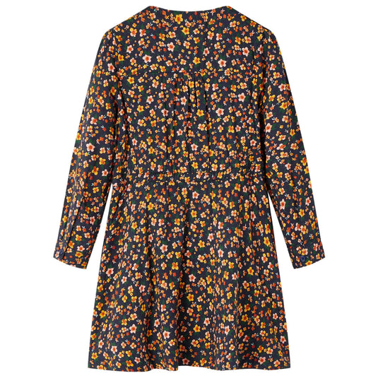 Vidaxl kinderjurk met lange mouwen 128 marineblauw