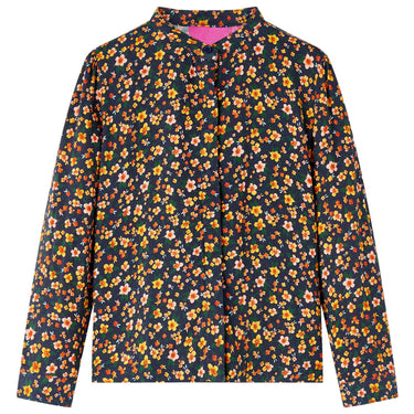 Vidaxl kinderoverhemd met bandkraag 104 marineblauw