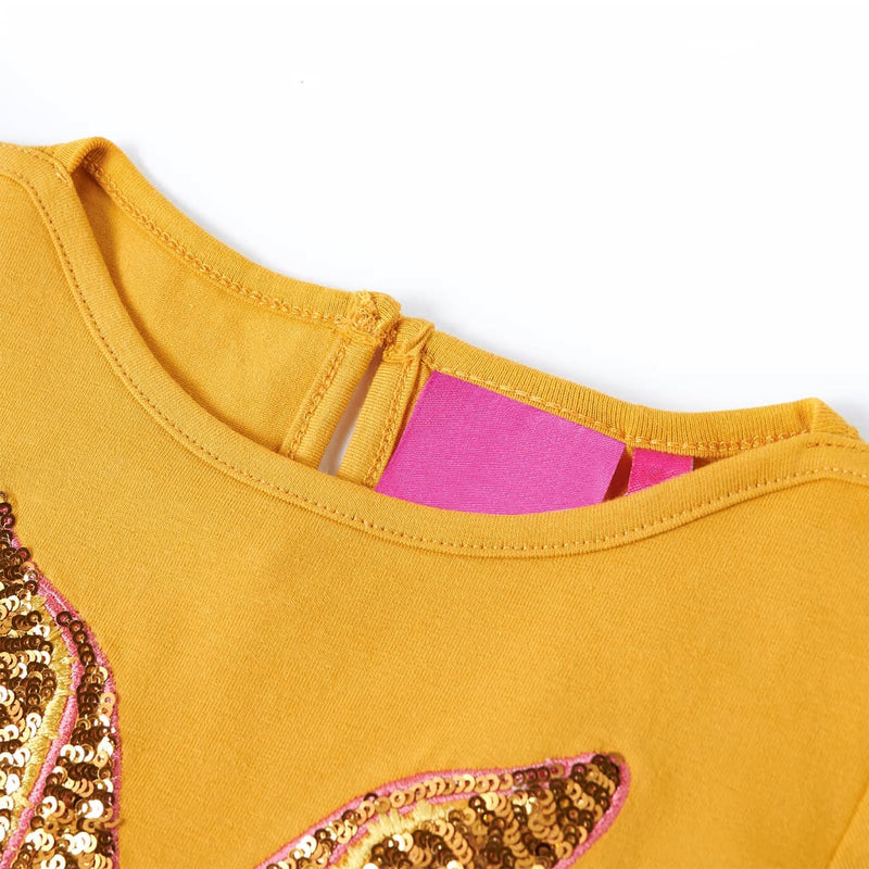 Load image into Gallery viewer, Vidaxl kindershirt met lange mouwen 116 okerkleurig
