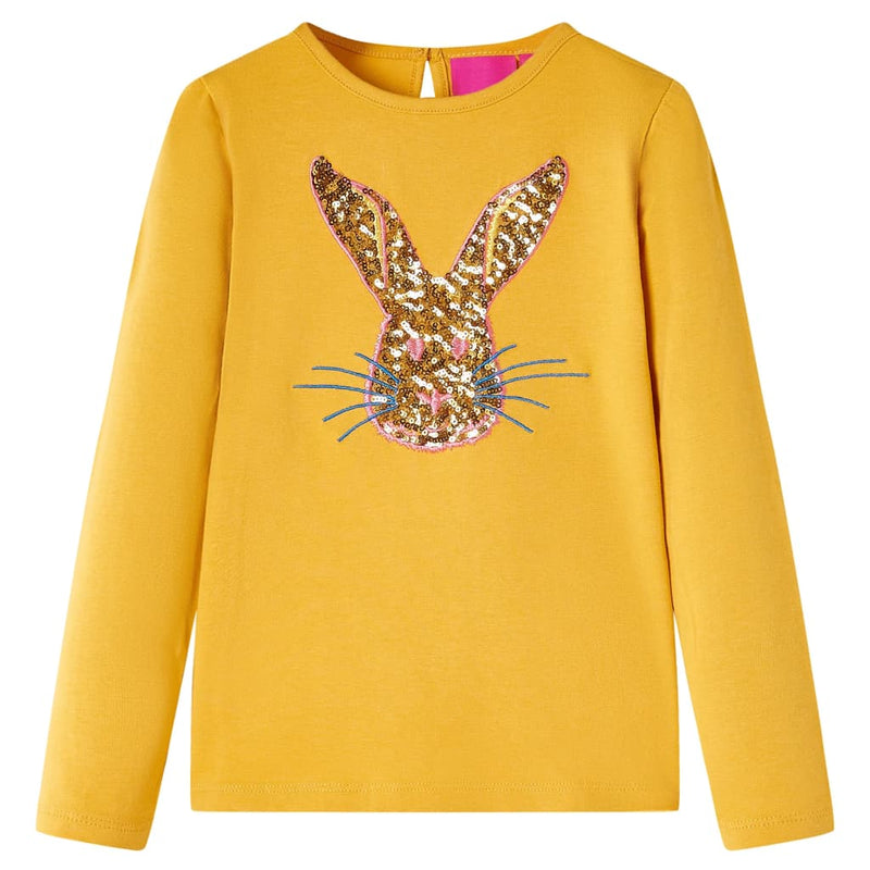 Load image into Gallery viewer, Vidaxl kindershirt met lange mouwen 128 okerkleurig
